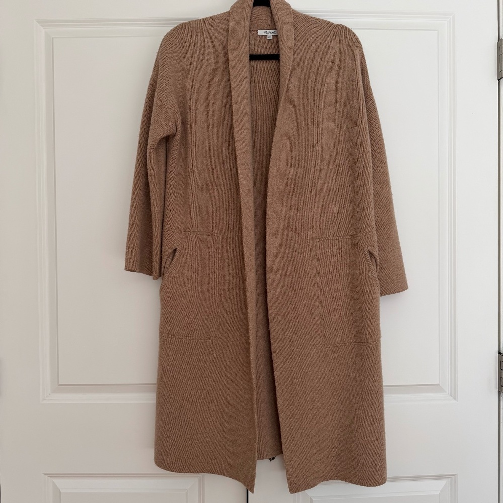 Madewell Merino Wool Cardigan — Tan — XXS